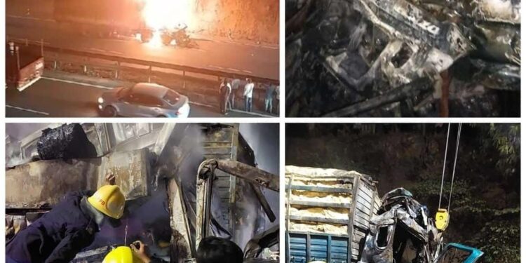 धक्कादायक : नवले पुलावर झालेल्या भीषण अपघातात चौघांचा होरपळून मृत्यू, दोन बालकांचा समावेश