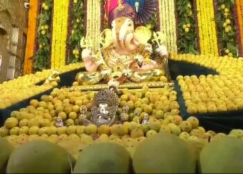 PUNE : अक्षयतृतीया निमित्त दरवर्षीप्रमाणे श्रीमंत दगडूशेठ हलवाई गणपतीला 11000 आंब्यांचा महानैवेद्य, पहा व्हिडिओ